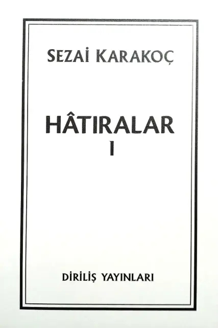 HÂTIRALAR I