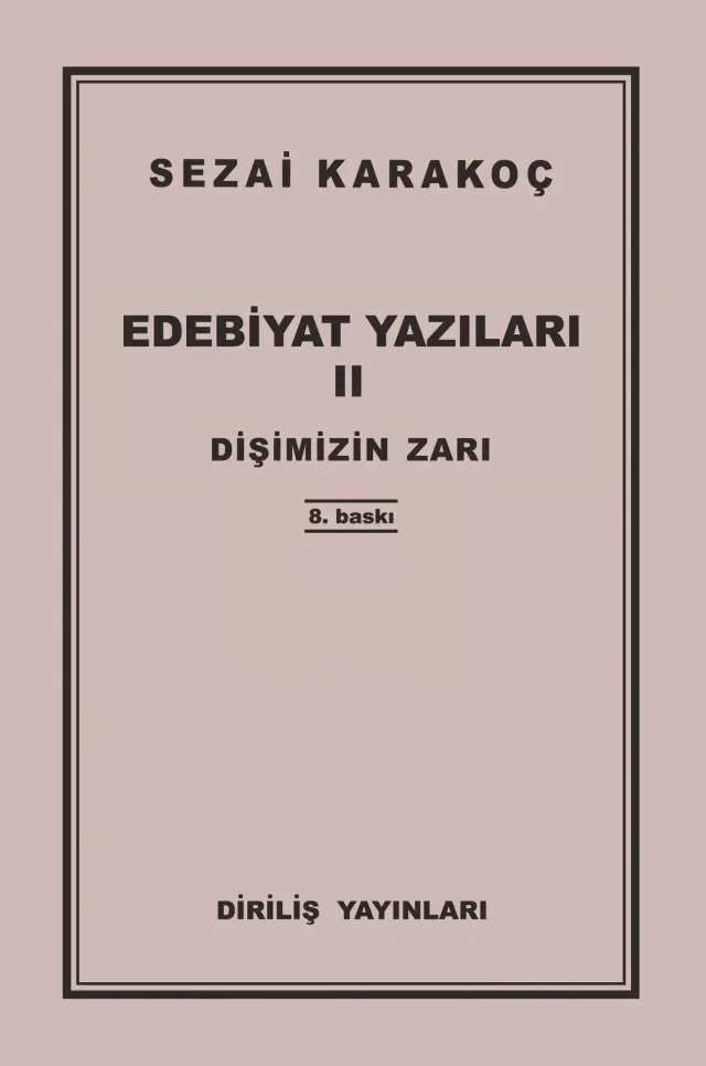 EDEBİYAT YAZILARI II DİŞİMİZİN ZARI